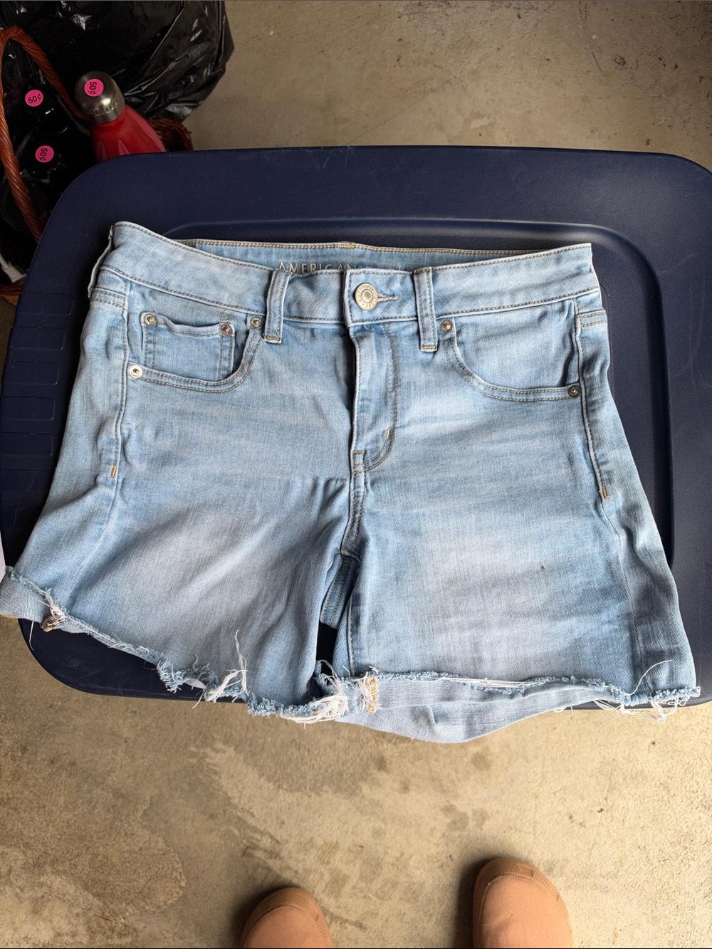 American Eagle Outfitters Light Wash Denim Cutoff Shorts